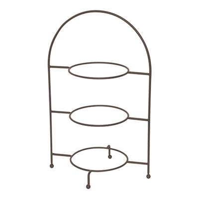 [4557] Etagere 3-laags 26.0cm zwart RVS
