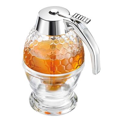 [4595] Doseerschenker honing glas met houder