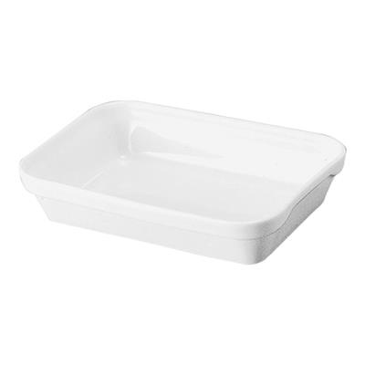 [5659] Gratineerschaal rechthoek 19.0x13.0x(h)3.5cm wit