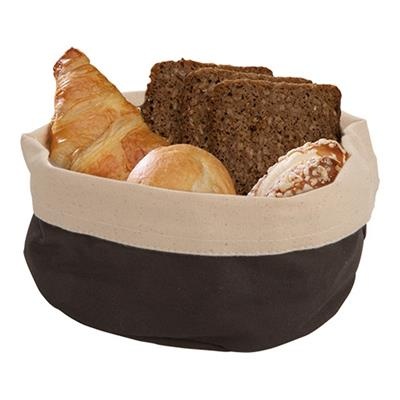 [6878] Broodzak rond 20.0cm(h)12.0cm katoen beige/zwart
