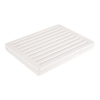 [7284] Broodsnijplank 43.0x32.0x(h)4.0cm wit met  opvang