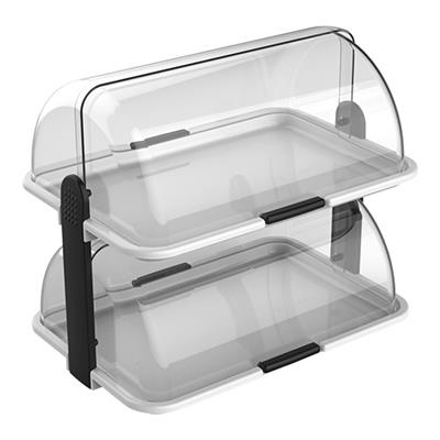 [7601] Buffet rolltop vitrine 46.5x31.5(h)40.5cm kunstst.