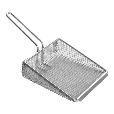 [8485] Frietschep opstaande rand RVS