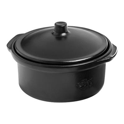 [9319] Cocotte met  deksel 14.0cm zwart