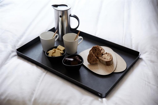 [52999] Dienblad rechthoek Alu met inlay 59.0x40.0x(h)3.5cm bronze