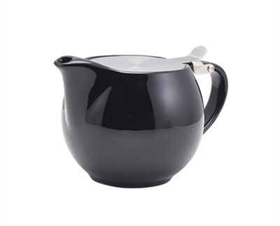 [1175] Theepot 50.0cl met deksel porselein zwart