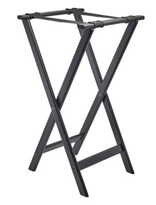 [3398] Dienbladstandaard 42.0x42.0x(h)84.0cm hout zwart