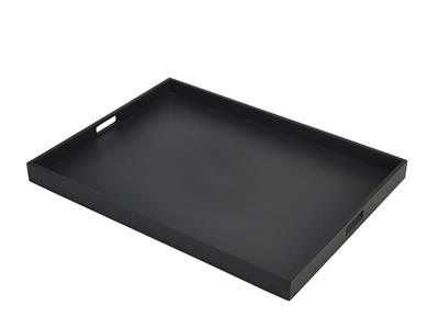 [3399] Dienblad 64.0x48.0cm met handvat zwart hout