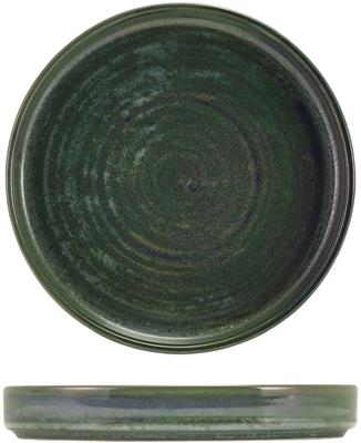 [57203] Bord walled 18.0cm aqua green terra