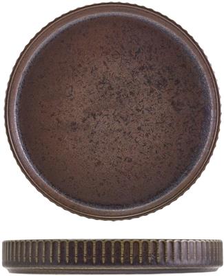 [58177] Bord walled 17.5cm black fluted Terra