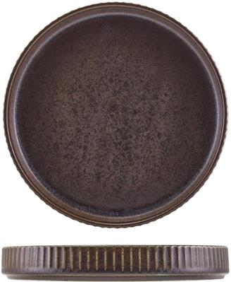 [58178] Bord walled 20.0cm black fluted Terra