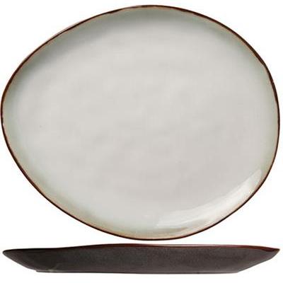 [10195] Bord plat coupe ov 19.5x16.0cm plato mat C&T