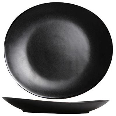 [37296] Bord coupe plat ov 28.0x25.5cm vongola zwart C&T