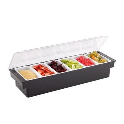 [0355] Bar garneerunit 6 vaks 50.0x12.0x(H)10.0cm zwart