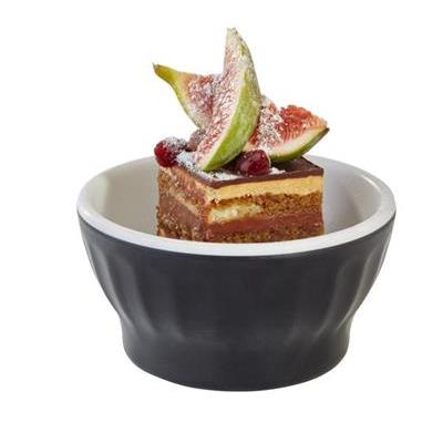 [0457] Kom 8.0cm 0.1ltr halftone zw/wit melamine