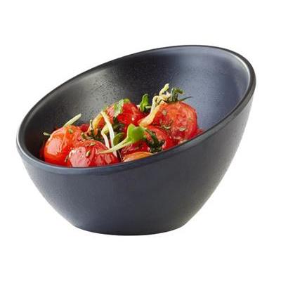 [52372] Kom schuin 10.0x(H)7.0cm melamine zwart