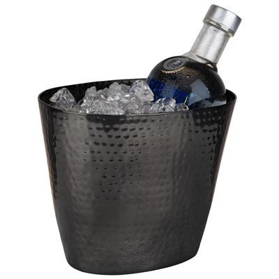 [52650] Wijnkoeler 20.5x14.0x(H)17.0cm s black hammered