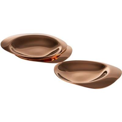 [55122] Set van 4 schaaltje ov 8.5cm pebbles rvs copper