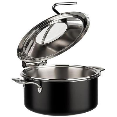 [55377] Chafing dish inductie rond34.5cm rvs zwart aps