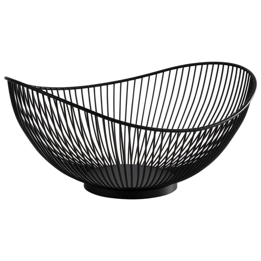 [55830] Fruit/broodmand 29.5x25.5cm draad metaal zwart