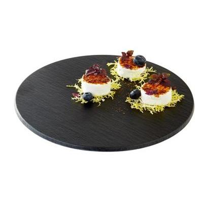 [9124] Plateau rond30.0cm(H)1.0cm zwart melamine