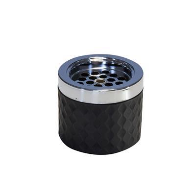[9728] Asbak 9.5cm (H)8.0cm zwart metaal