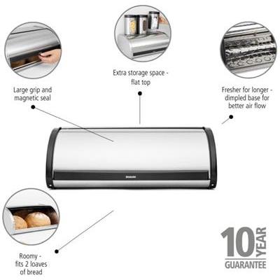 [55746] Broodtrommel 16.0l Brabantia matt steel