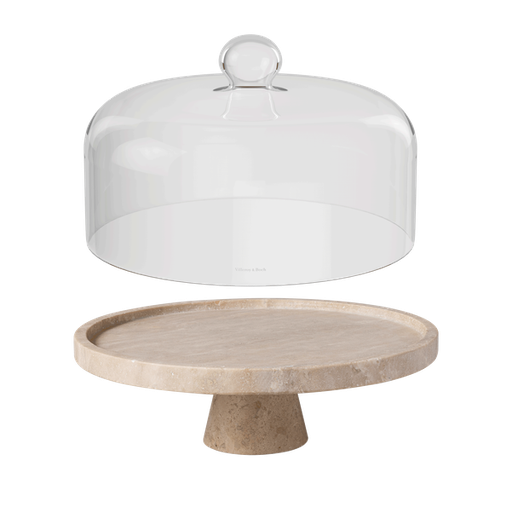 [14375] Taartstandaard 28.0x(h)10.0cm Travertine 3841