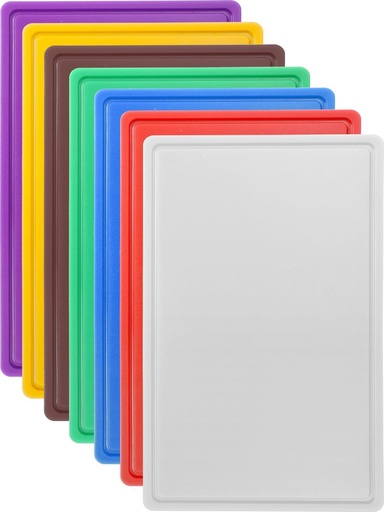 [505934] Snijplank GN 1/1 wit met sapgeul HACCP Hendi