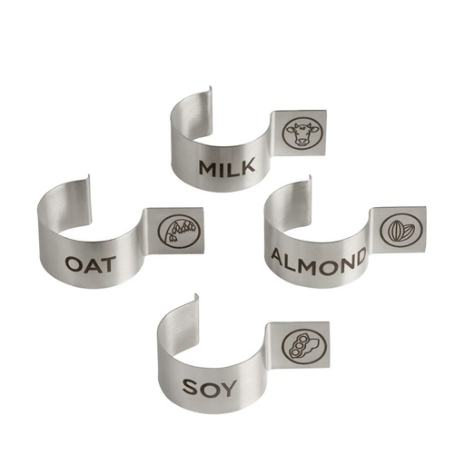 [22263] Set á 4 labelclips RVS tbv melkflessen