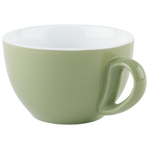 [506028] Cappuccinokop 300.0 ml 10.5x10.5x6.5cm Snug groen handvat set van 6 Porselein