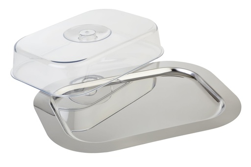 [506066] Presentatieschaal 42.0x31.0x8.5cm Finesse met Luran deksel zonder handgrepen RVS