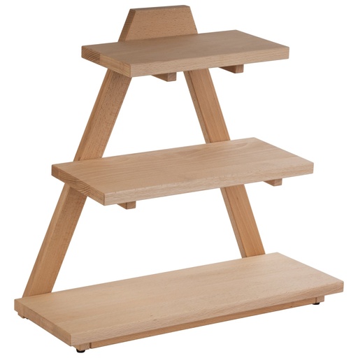 [506071] Houten Buffet Etagère Driehoek 3-laags 53.0x21.0x55.0cm naturel