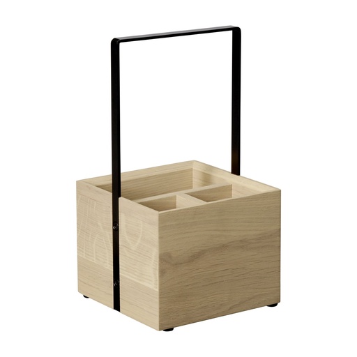 [506085] Tafelorganizer 15.0x15.0x28.0cm Valo eikenhout en zwart