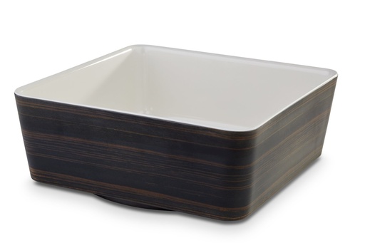 [506103] Schaal 24.0x24.0x9.0cm Plus crème eikenhout decor glanzend vanbinnen mat vanbuiten APS Melamine
