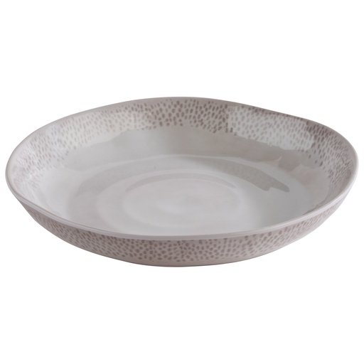 [506112] Diep melamine bord 0.8 liter Ø24.0xH4.0cm wit grijs Footmark