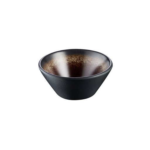 [506125] Melamine kom Ø 8.5x3.5cm Kaya binnenzijde bruin decor buitenzijde grijs