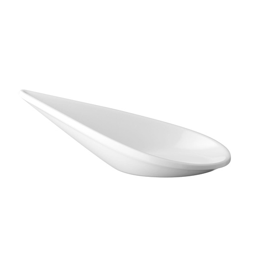 [506127] Druppelvormige amuselepel Melamine 10.5x5.5x3.0cm 'Drop' Wit