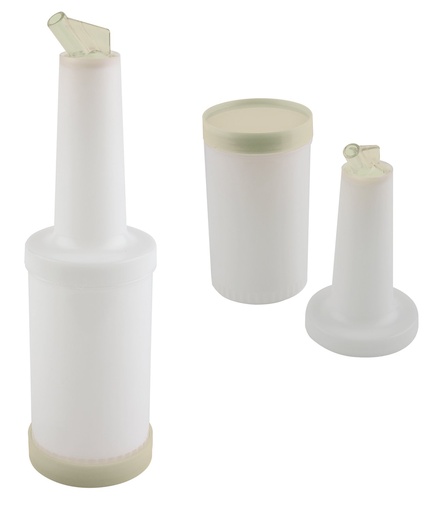 [506193] Doseerfles polypropyleen 1.0 liter 9.0x9.0x33.0cm transparant set van 4 stuks