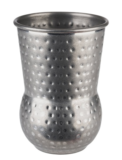 [506219] Julep beker tonvormig Ø 8.0x11.5cm vintage look gehamerd RVS
