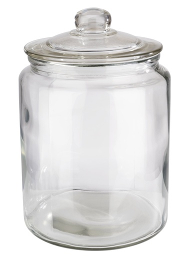 [506286] Glazen voorraadpot met polyetheen 6.0 liter 20.0x20.0x30.0cm inclusief glazen deksel