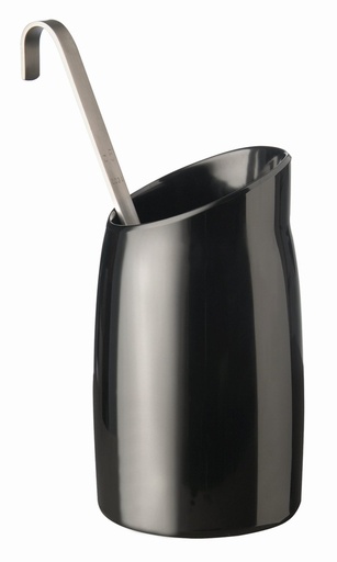 [506377] Melamine Dressingkan 1.0 liter 12.0x12.0x21.5cm Zwart Duurzaam Vaatwasmachinebestendig