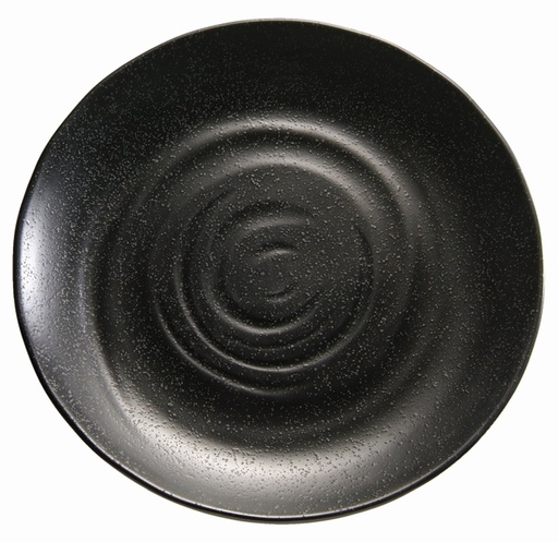 [506410] Melamine Schaal 28.0x28.0x3.0cm Zen Zwart Steenlook