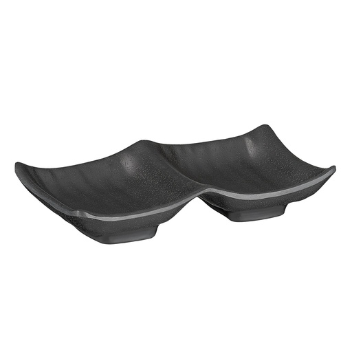 [506412] Schaal Zen zwart steenlook 2x 50.0 ml 14.0x9.0x2.5cm melamine