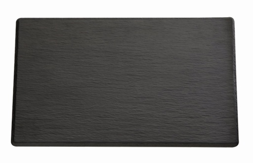 [506414] Serveerschaal GN 1/4 26.4x16.2x1.2cm melamine zwart leisteen effect met antislipvoetjes
