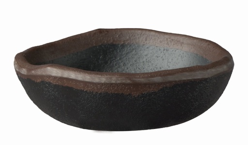 [506434] Melamine Kom Ø8.5xH2.5cm 0.05 L Marone zwart met bruine rand