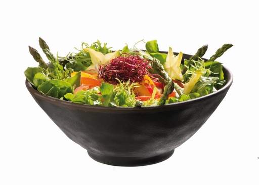 [506438] Kom Ø 19.0 H 8.0cm 0.8 liter Marone Melamine Zwart met bruine rand