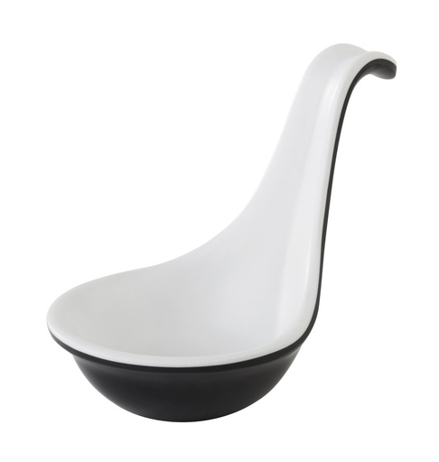 [506451] Melamine amuselepel 10.0x5.5x7.0cm Halftoon zwart/wit