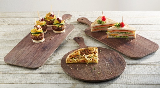 [506457] Dienblad melamine gestructureerd met greep 61.0x20.0x1.5cm eikenlook