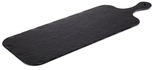 [506463] Dienblad 61.0x20.0x1.5cm en 13.0cm handvat melamine met gestructureerd leisteen-effect zwart
